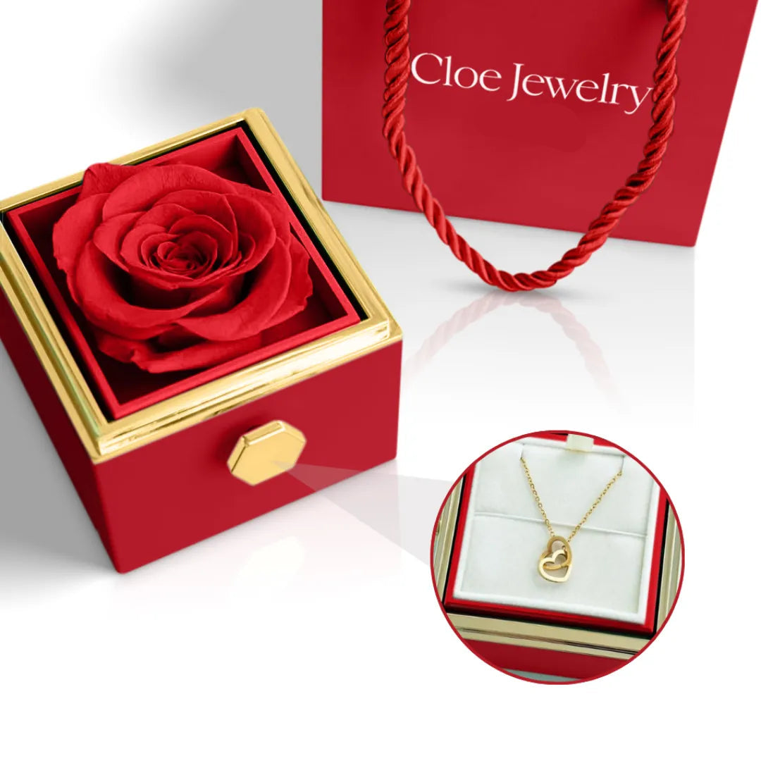 "Eternal Love" Preserved Rose with Personalized Necklace