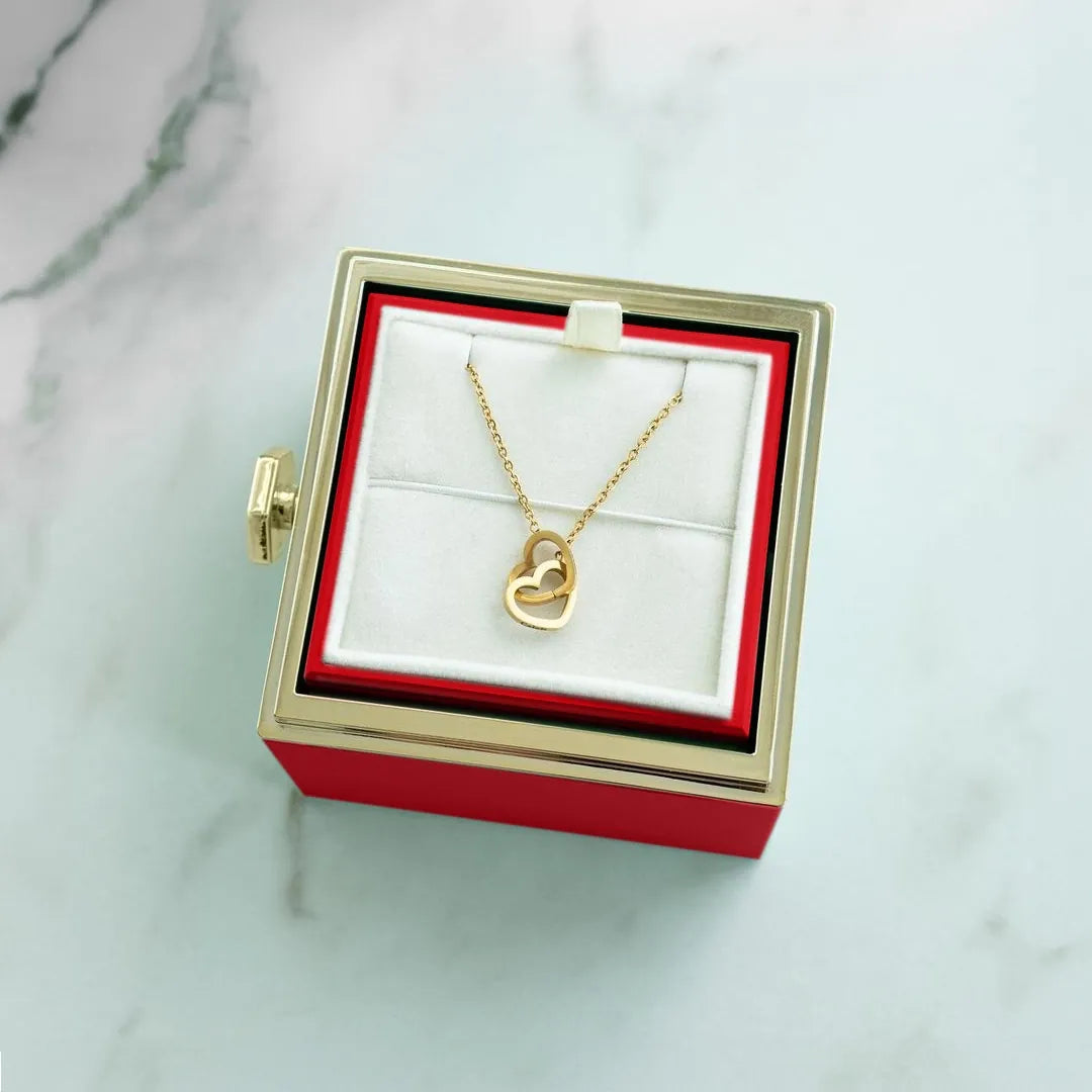 "Eternal Love" Preserved Rose with Personalized Necklace