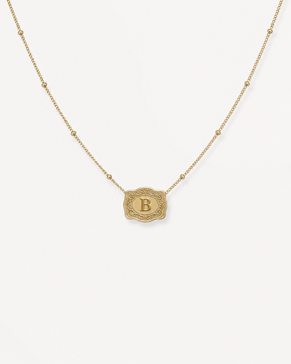 Mini Belt Buckle Initial Necklace