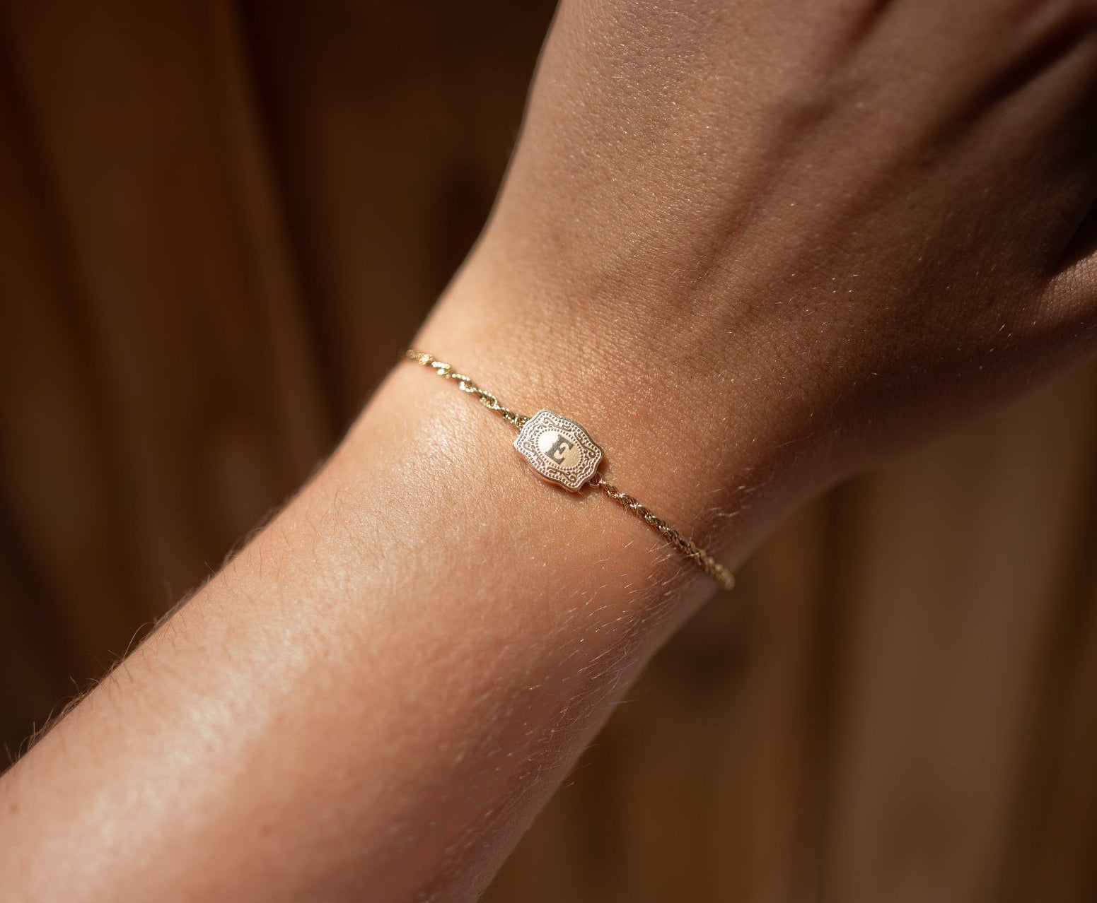 Mini Belt Buckle Initial Bracelet