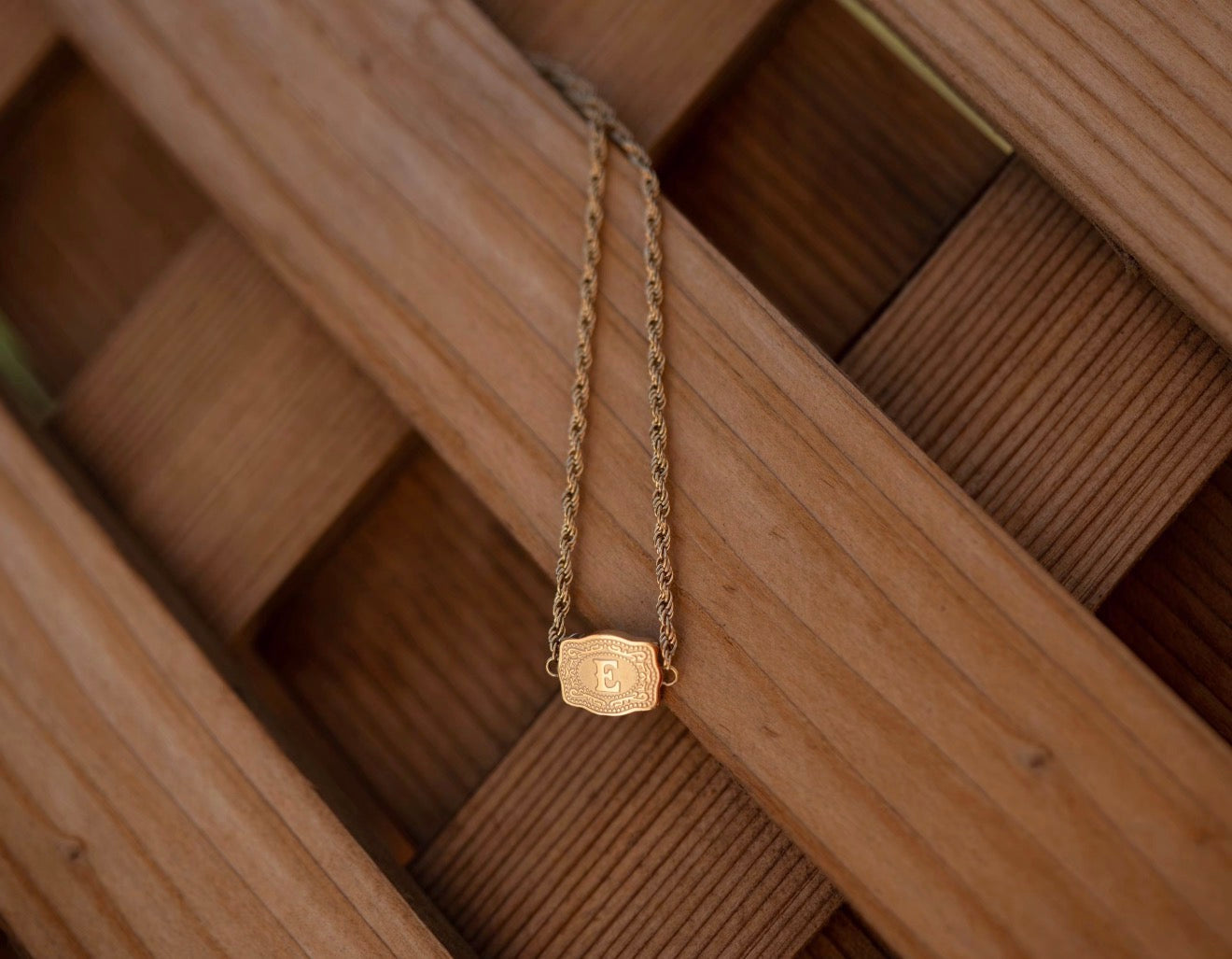 Mini Belt Buckle Initial Bracelet
